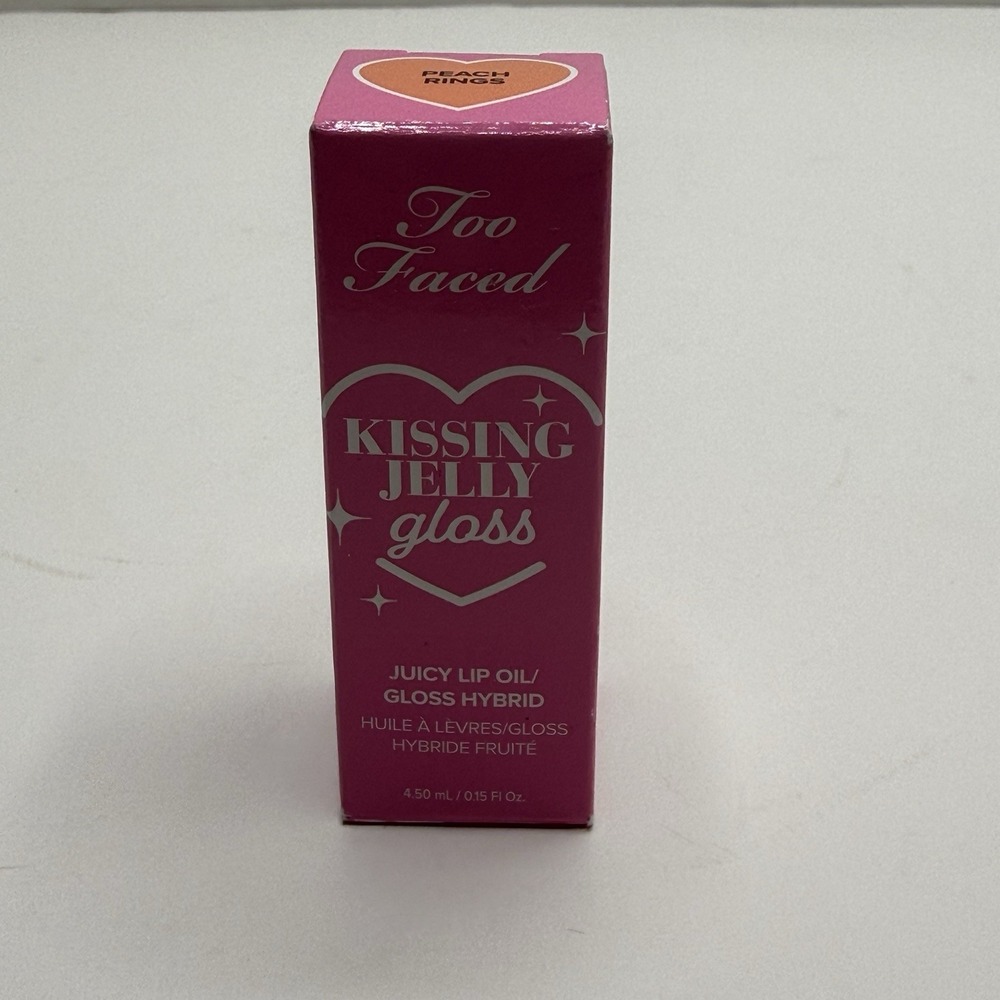Too Faced Kissing Jelly Gloss Peach Rings Lip Oil 0.15 oz 4.5mL New